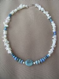 Larimar and Mother of Pearl Necklace